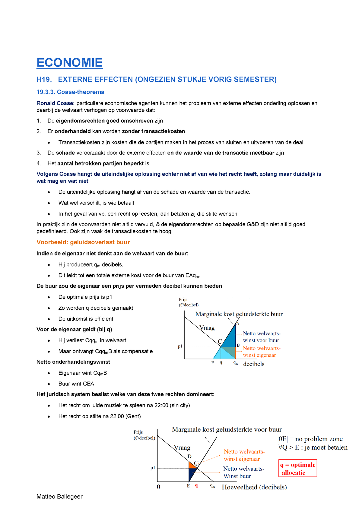 Economie B Compleet - 1 ECONOMIE H19. EXTERNE EFFECTEN (ONGEZIEN STUKJE ...