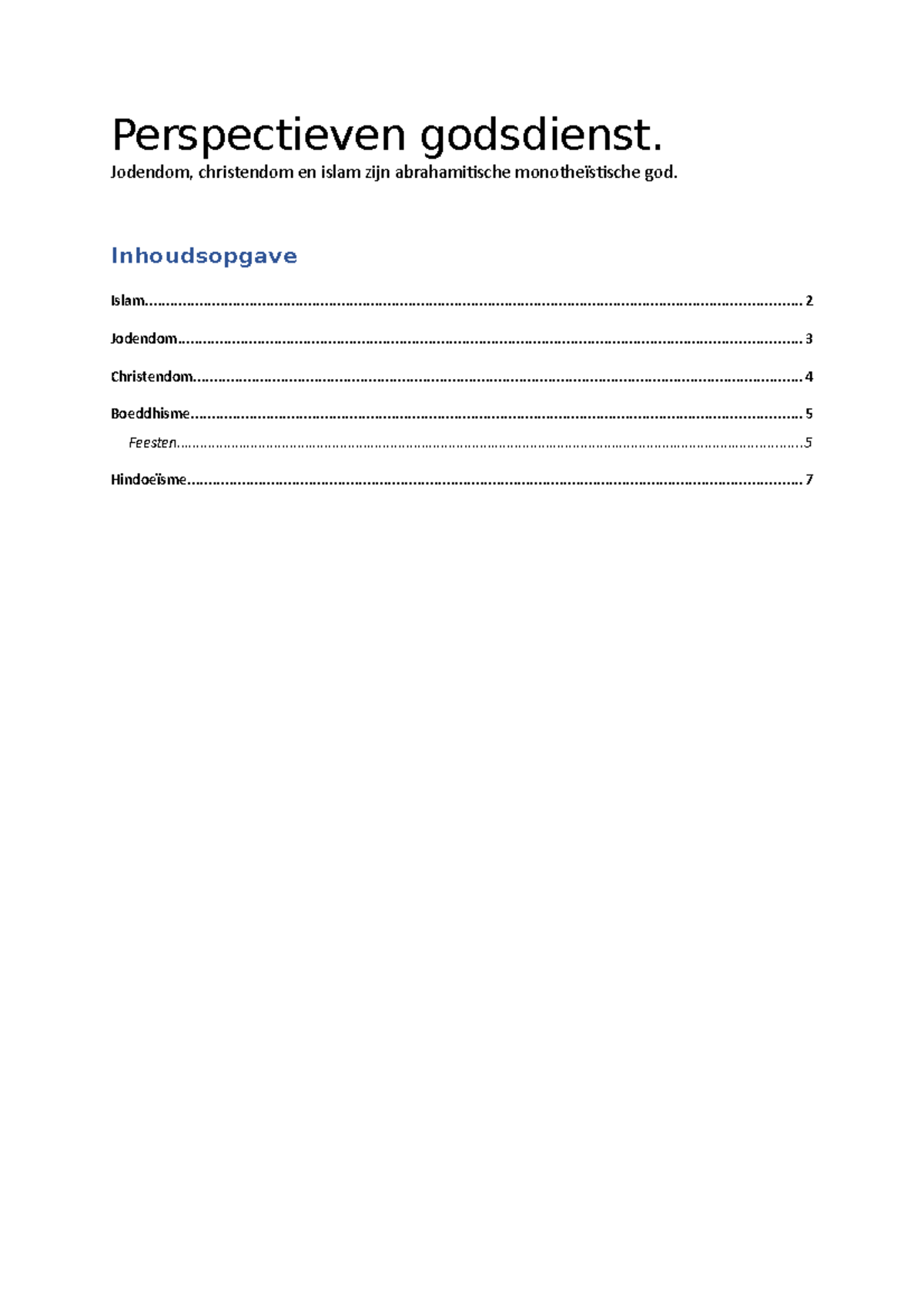 Godsdienst Pabo 2 - Perspectieven Godsdienst. Jodendom, Christendom En ...