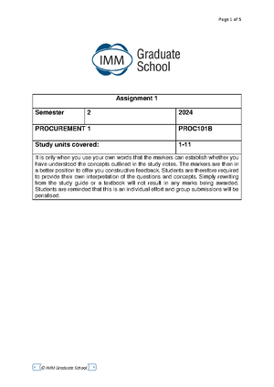 BM3 03B Assignment 2 Question Paper 2 2022 Final - Page 1 of 3 © IMM ...