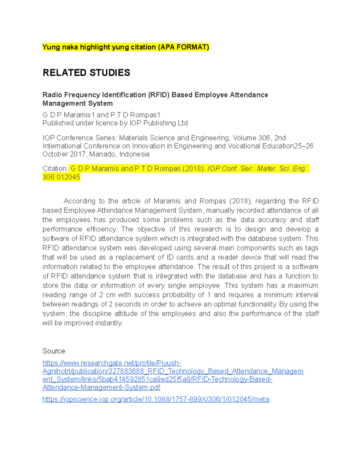 Employee Attendance Monitoring System A Related Study And System Yung