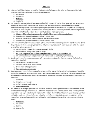 NU636 Quiz 1 - Quiz 1 - NU636 Quiz 1 A Type B Adverse Drug Reaction ...