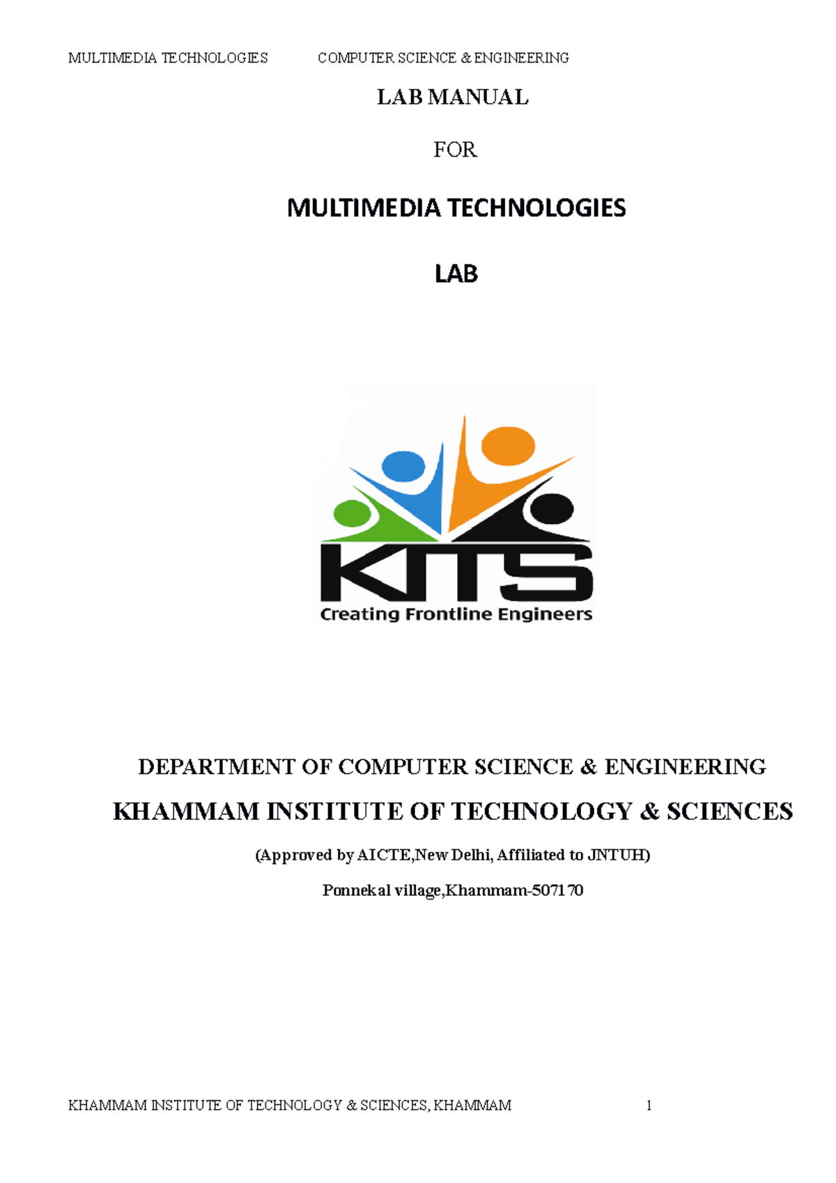 CS309Multimedia Technologies Lab(114) new updated LAB MANUAL FOR