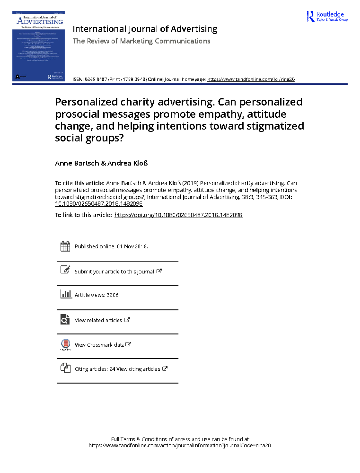 Personalized charity advertising. Can personalized prosocial messages ...