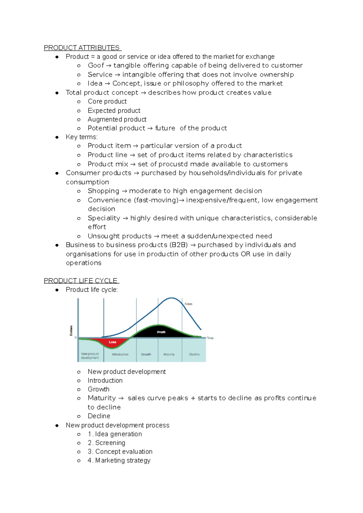 5. Product - Lecture notes 5 - PRODUCT ATTRIBUTES Product = a good or ...