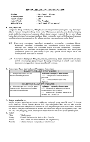 Lampiran 4. LK 3 Contoh Format Lembar Observasi Rancangan Pembelajaran ...