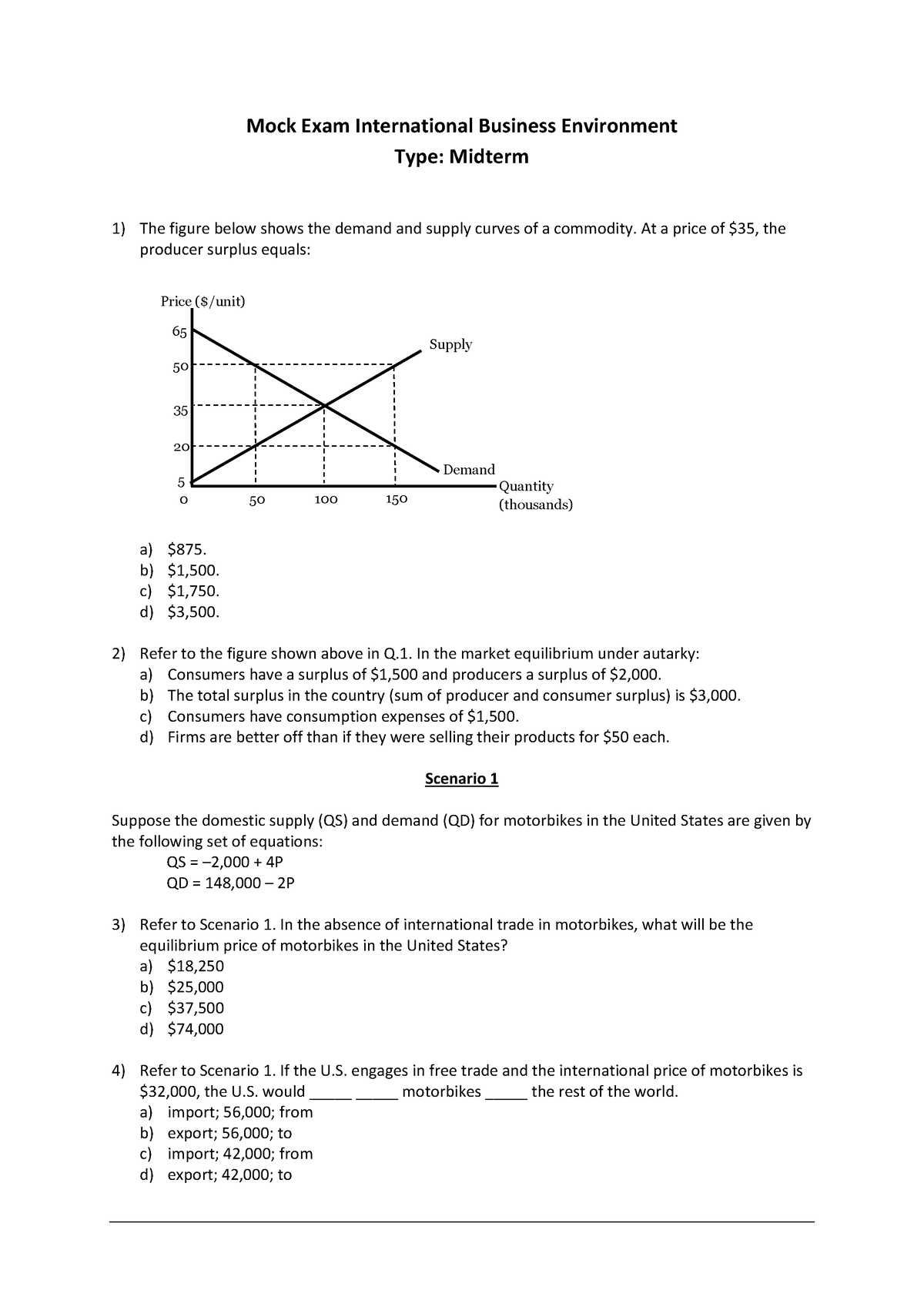 Sample Exam Midterm Noanswers - Mock Exam International Business ...