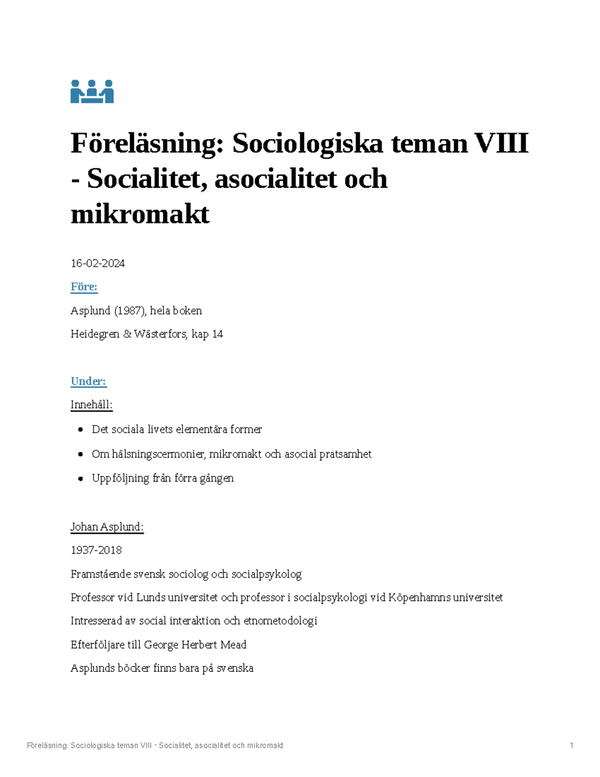 Sociologiska Teman VIII - Socialitet, Asocialitet Och Mikromakt ...