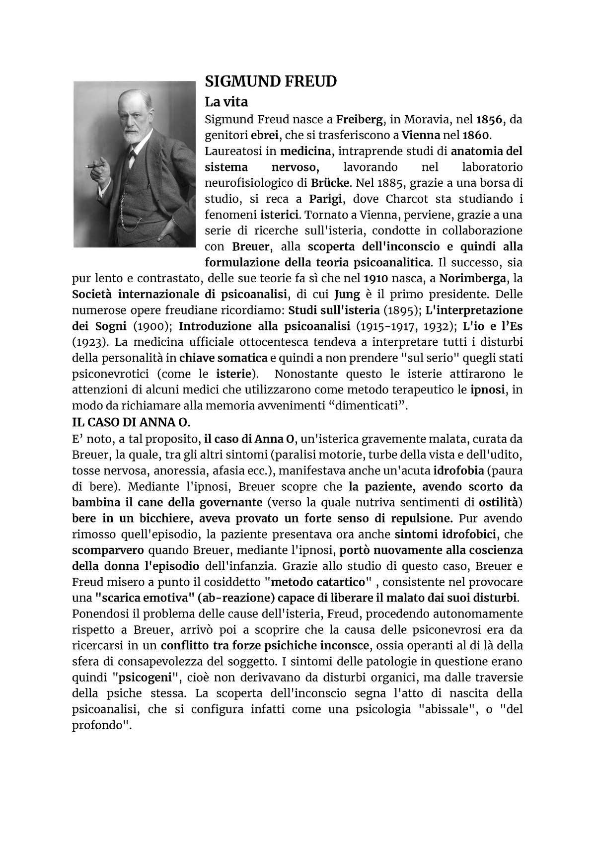 Sigmund Freud - riassunto - SIGMUND FREUD La vita Sigmund Freud nasce a  Freiberg, in Moravia, nel - Studocu