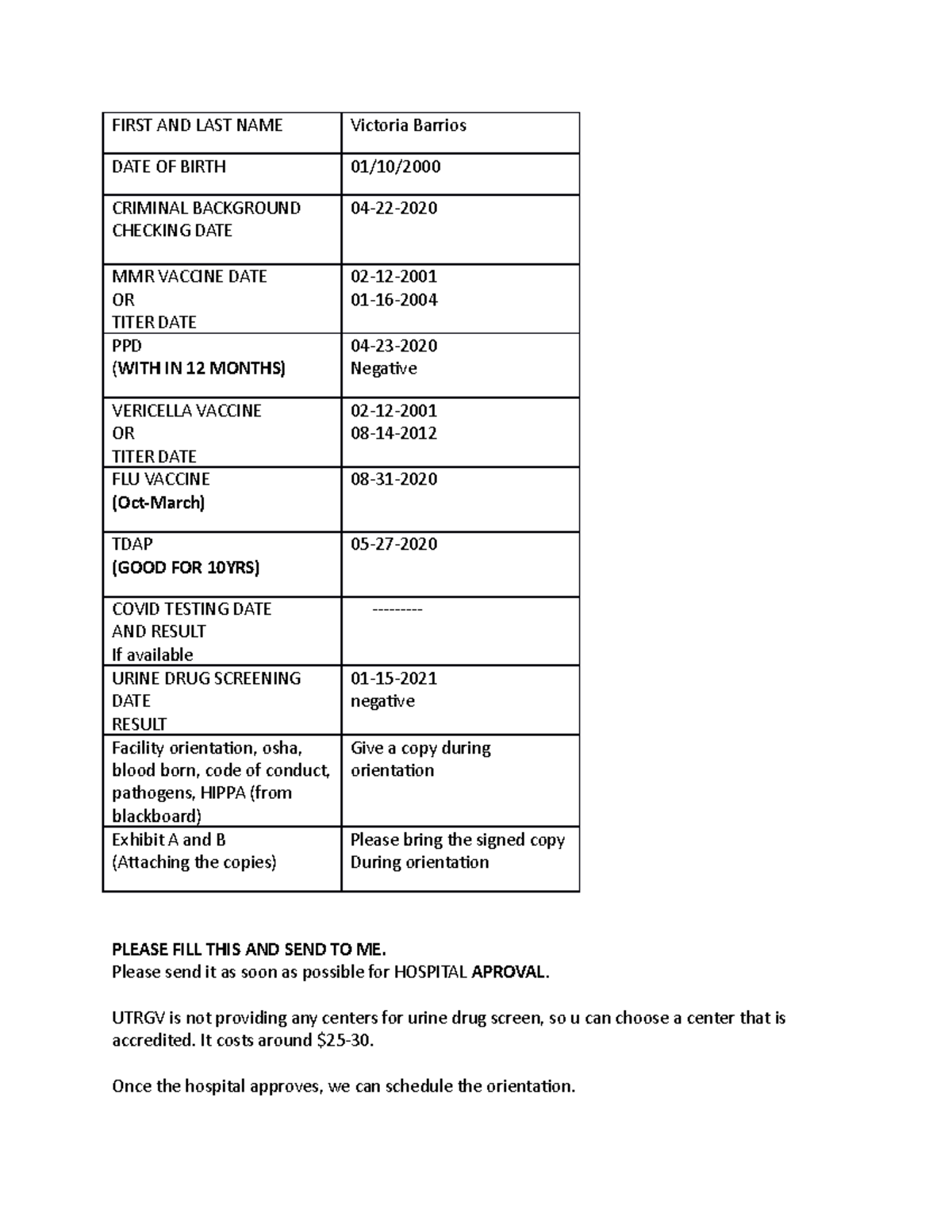 clinical requirements for UTRGV NURS4601 UTRGV Studocu