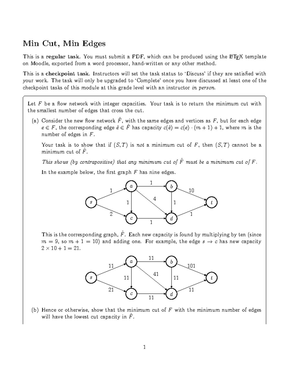 Min Cut, Min Edges - module3 - Min Cut, Min Edges This is a regular ...