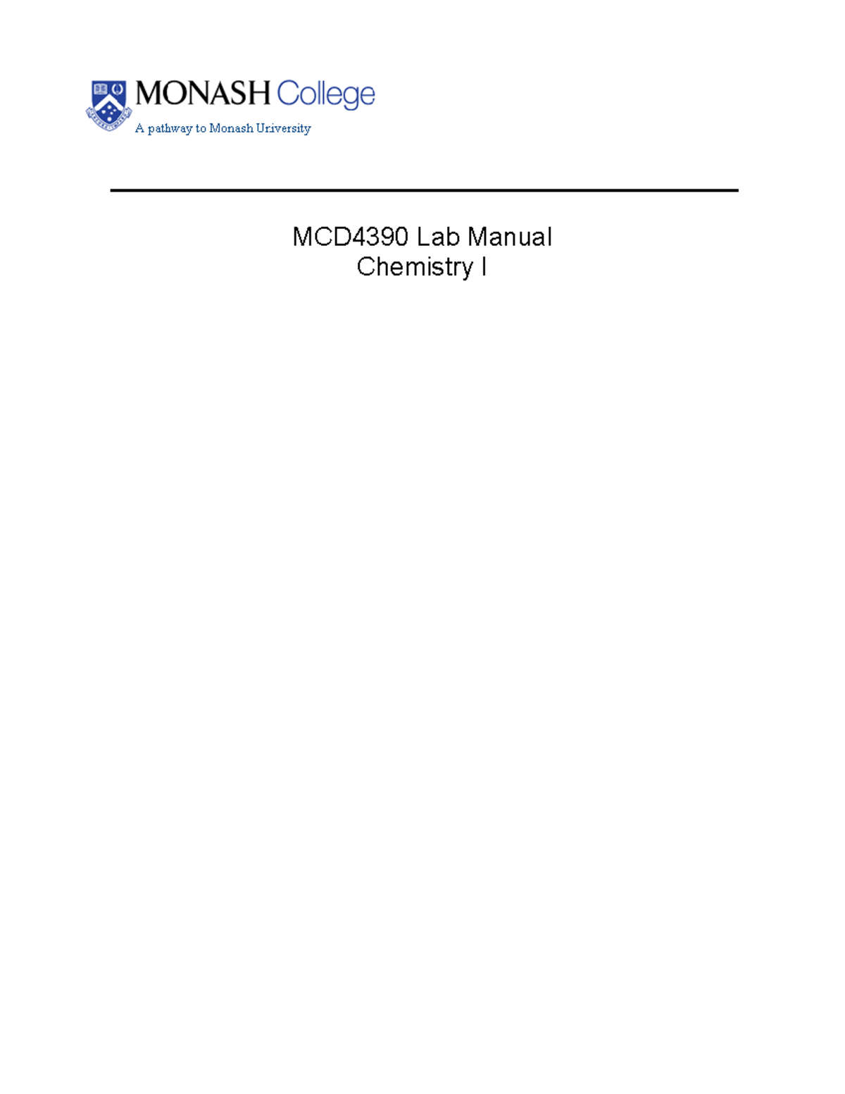 Acetic Acid in Dressing manual in lab MCD4390 Lab Manual Chemistry I