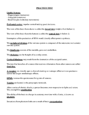 251 exam notes - PSY251 Exam Notes Chapter 1 Origins of Brain and ...