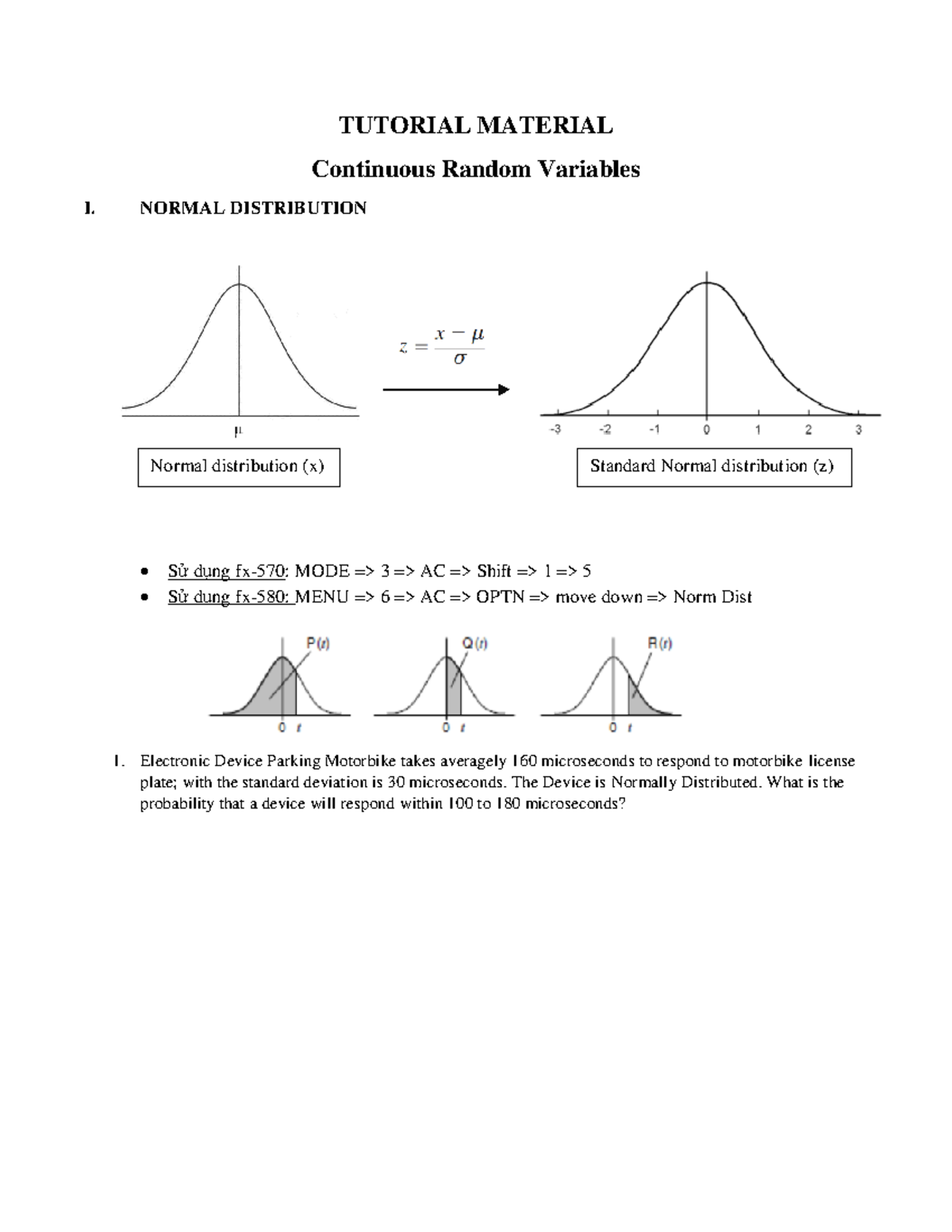 Chap 7 content 1 - lecture - TUTORIAL MATERIAL Continuous Random ...