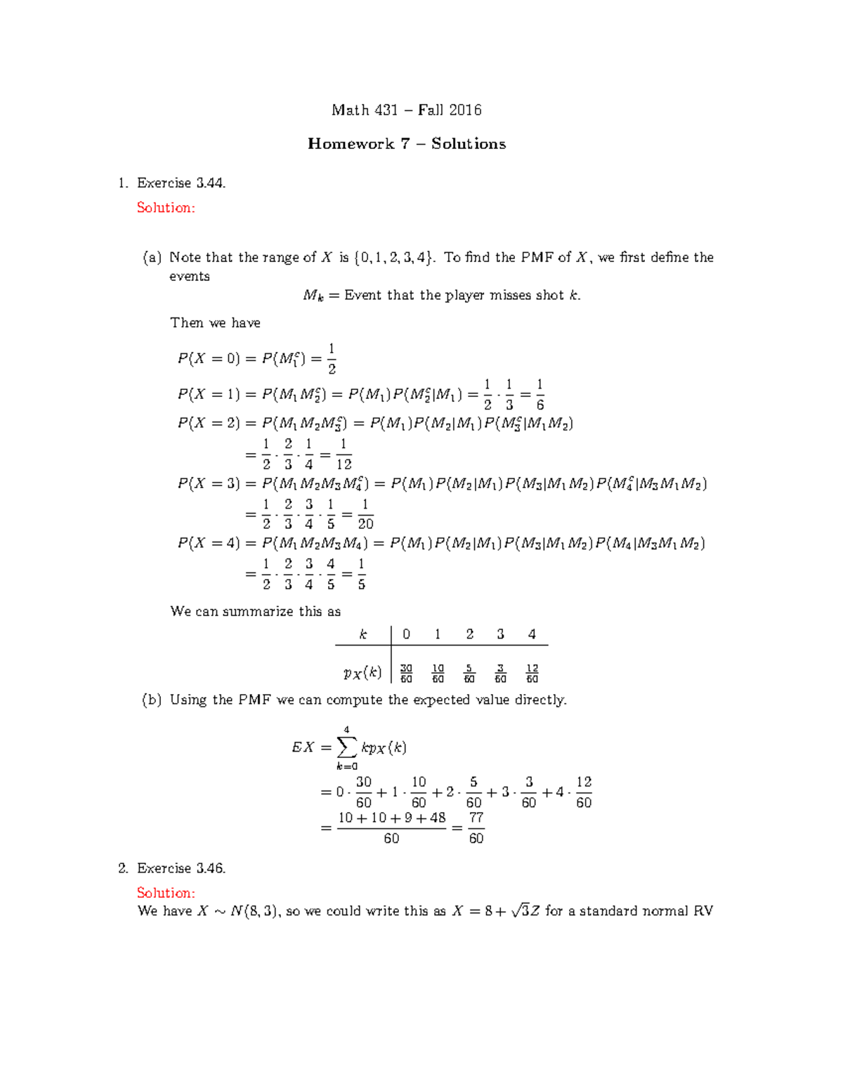 solved assignments 431