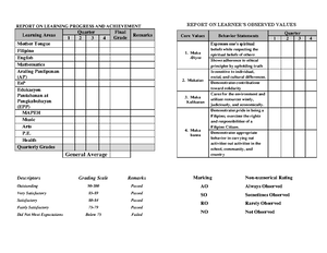 BACK for Grade 4 to 6 - SAMPLE - REPORT ON LEARNING PROGRESS AND ...