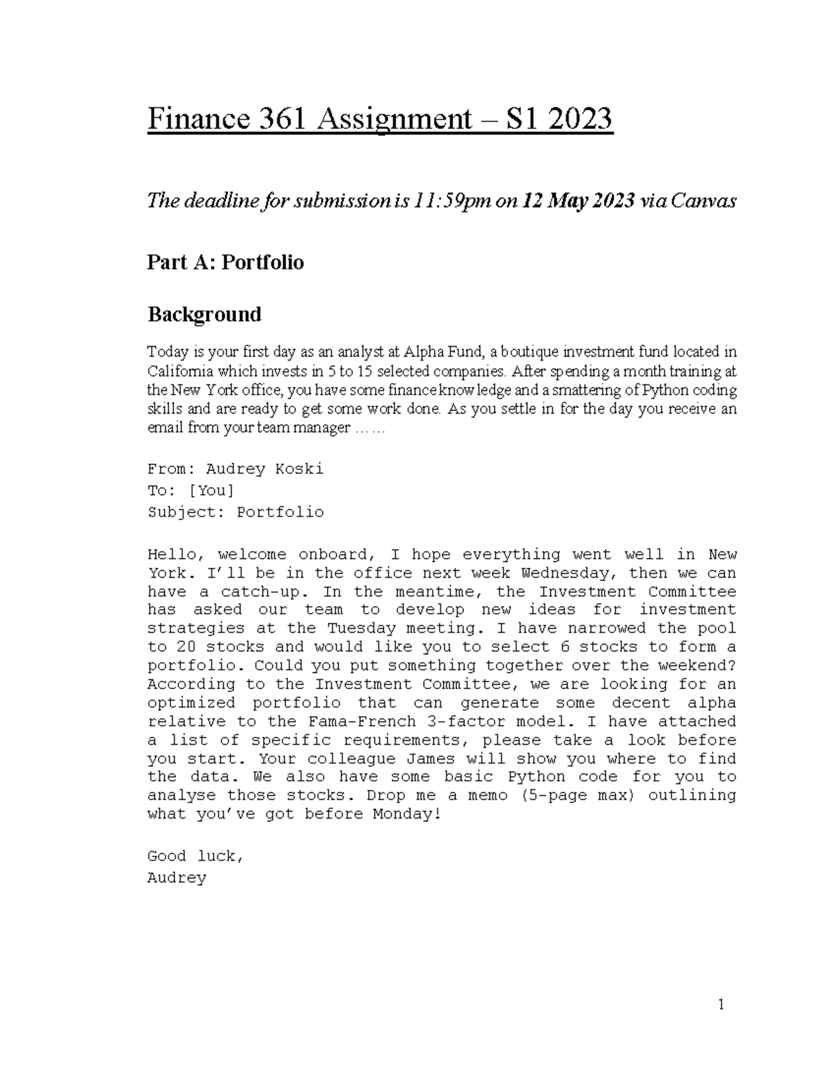 assignment-part-a-2023-s1-modern-investment-theory-and-management