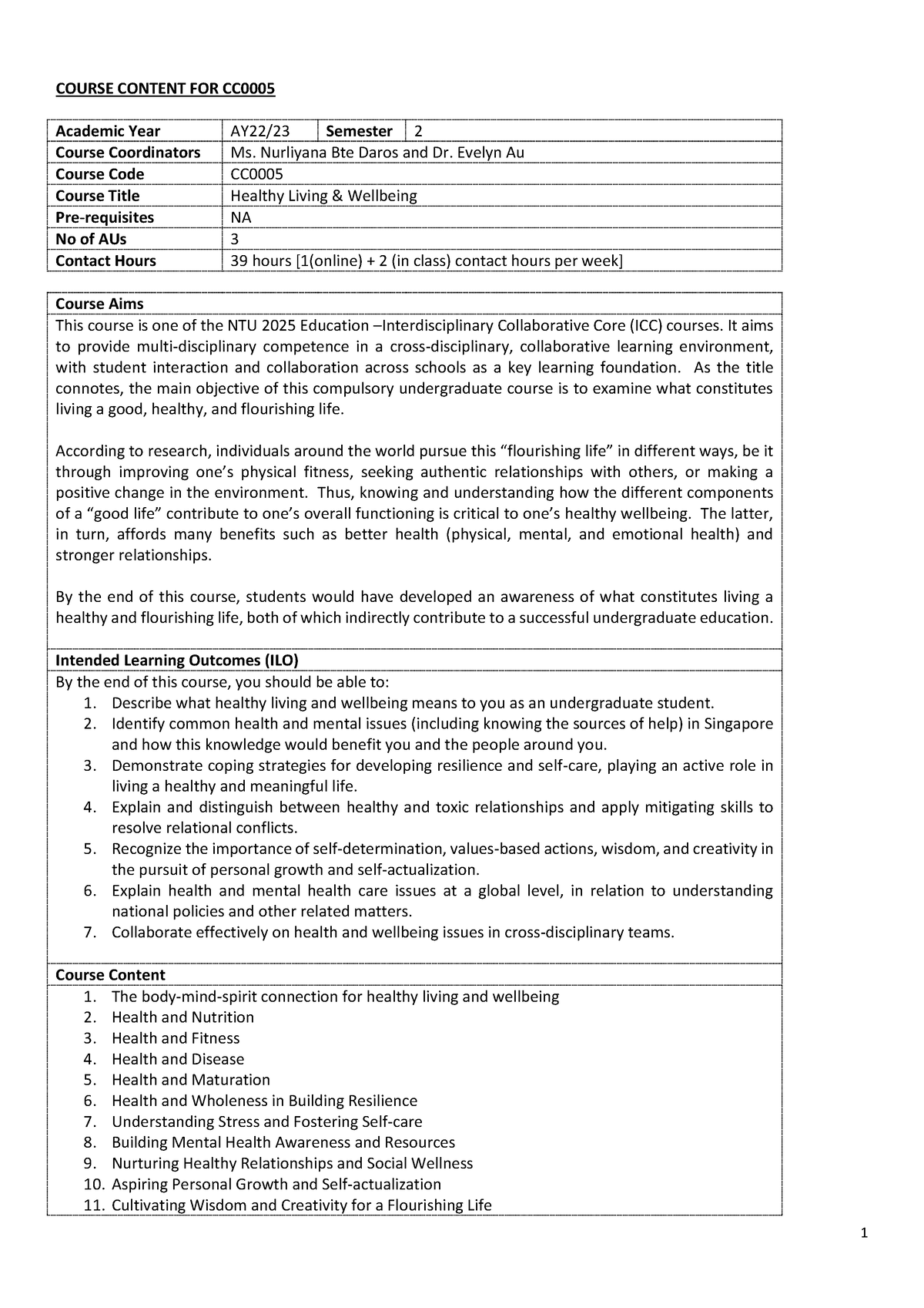 Cc0005 Obtl S2 2022 20203 - Course Content For Cc Academic Year Ay22 23 