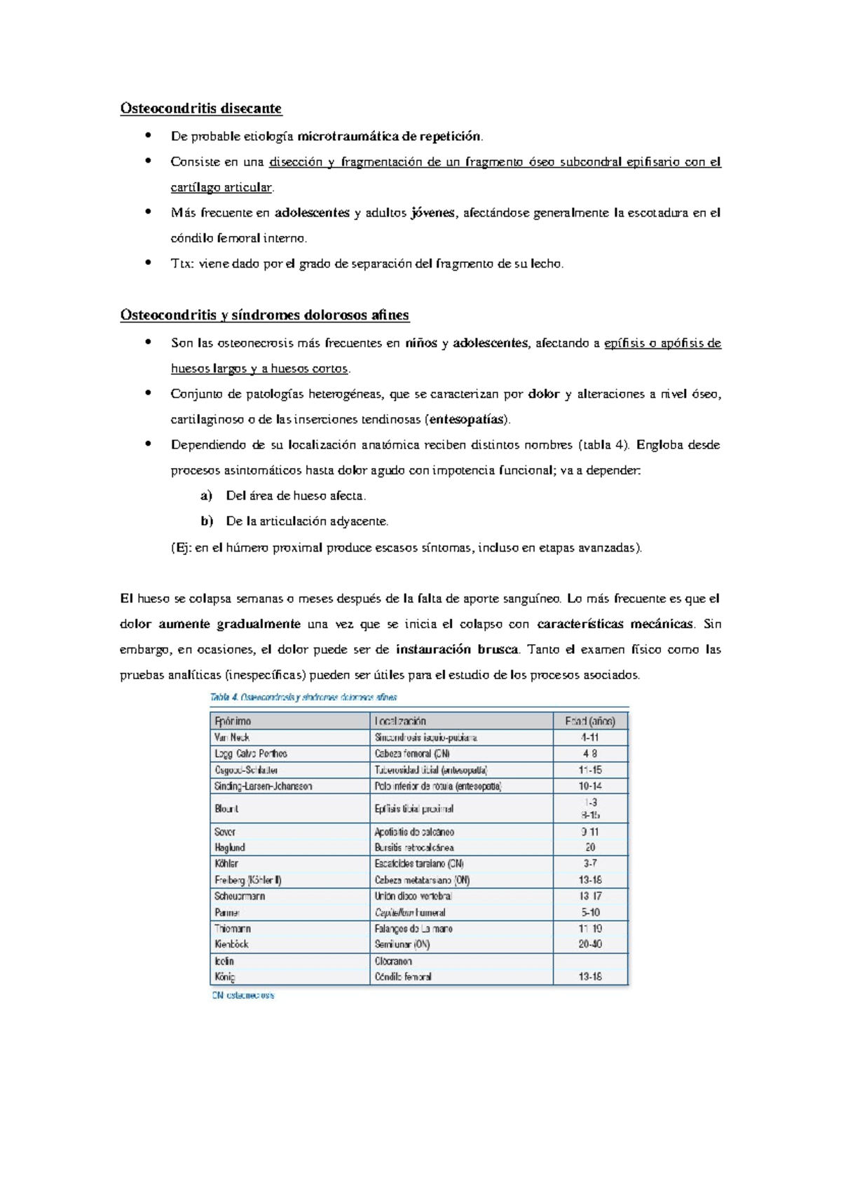 Osteocondritis Disecante Studocu