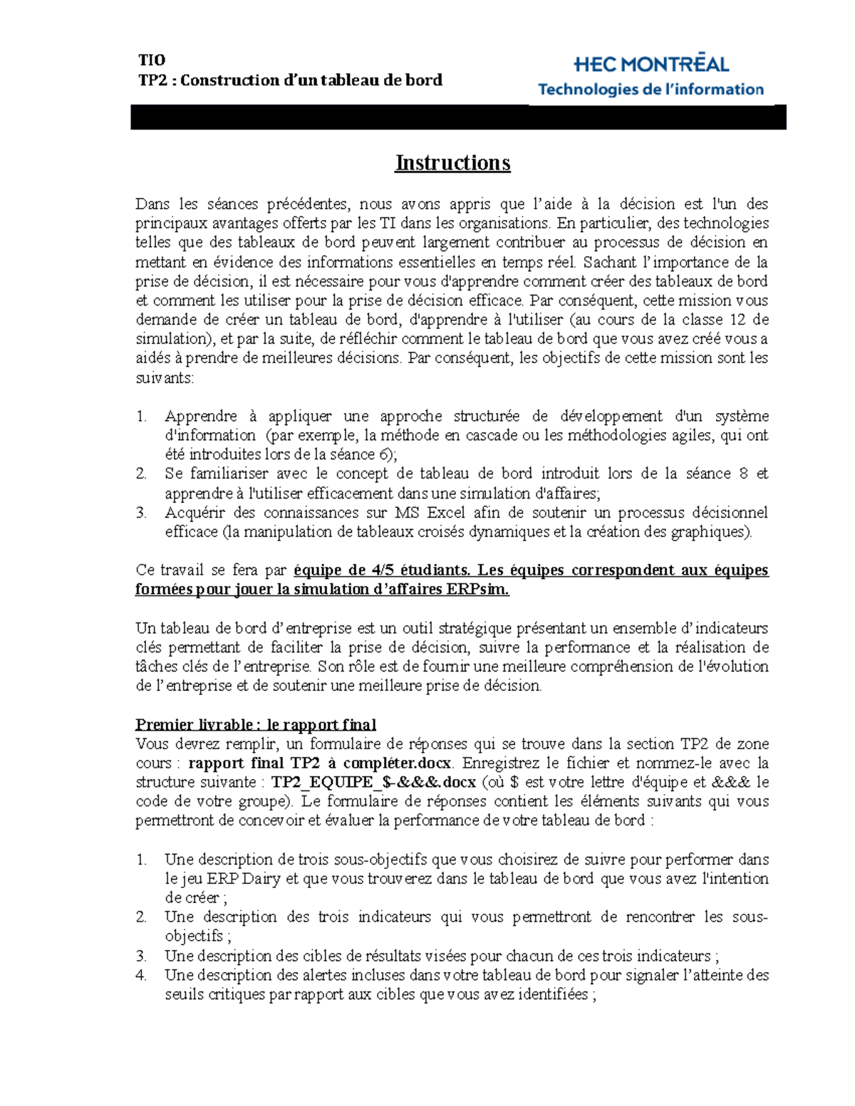 TP2 Instructions complètes - TIO TP2 : Construction d’un tableau de ...