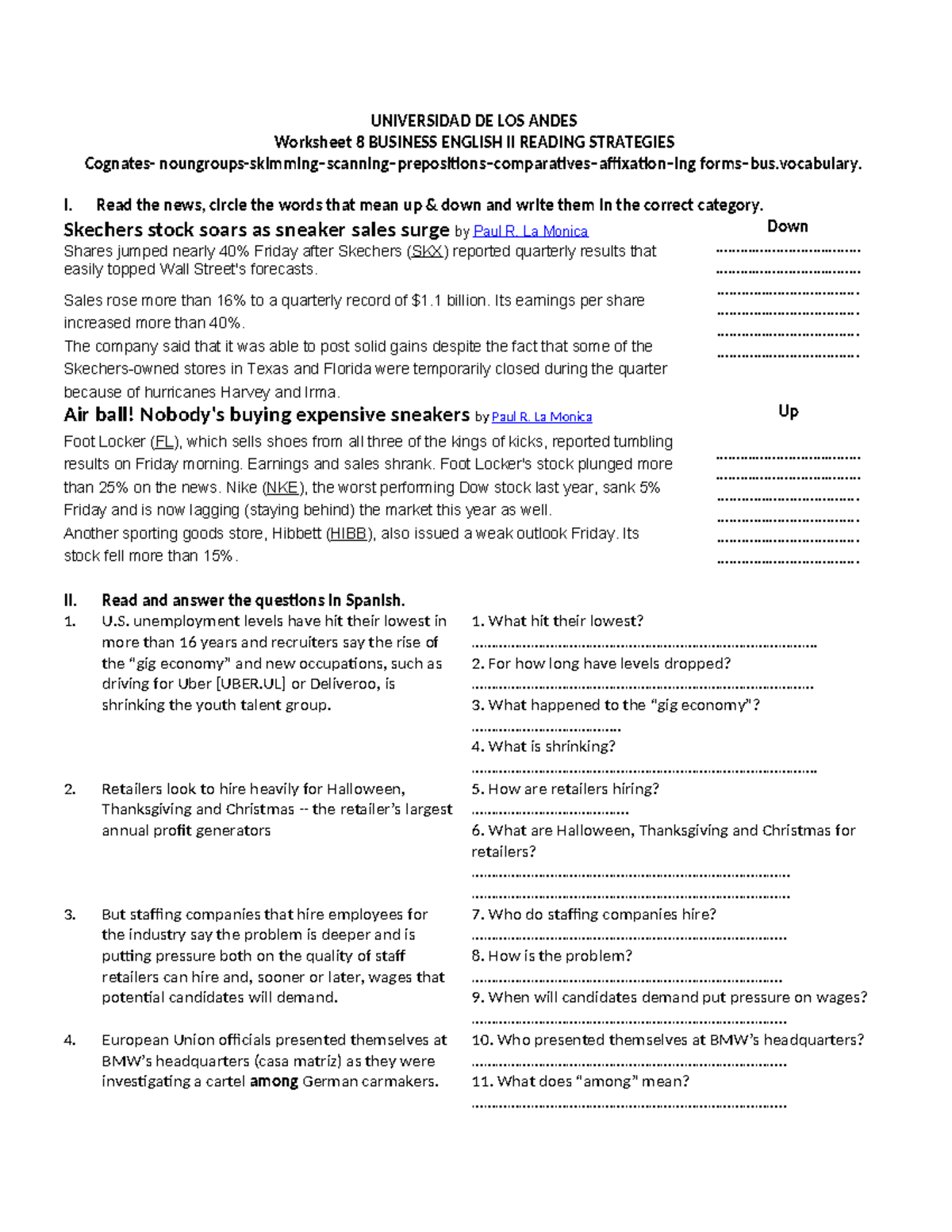 Rs Ws Review Reading Strategies Universidad De Los Andes