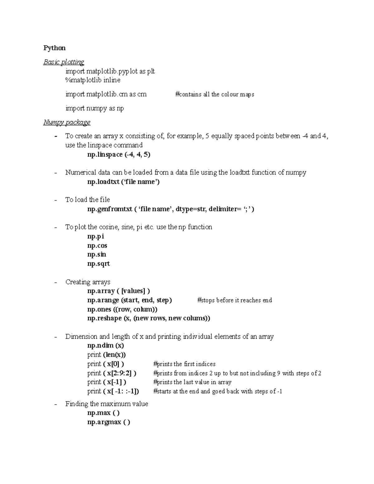 Samenvatting - Compleet - Samenvatting Van Codes In Python | Bouwplaats ...
