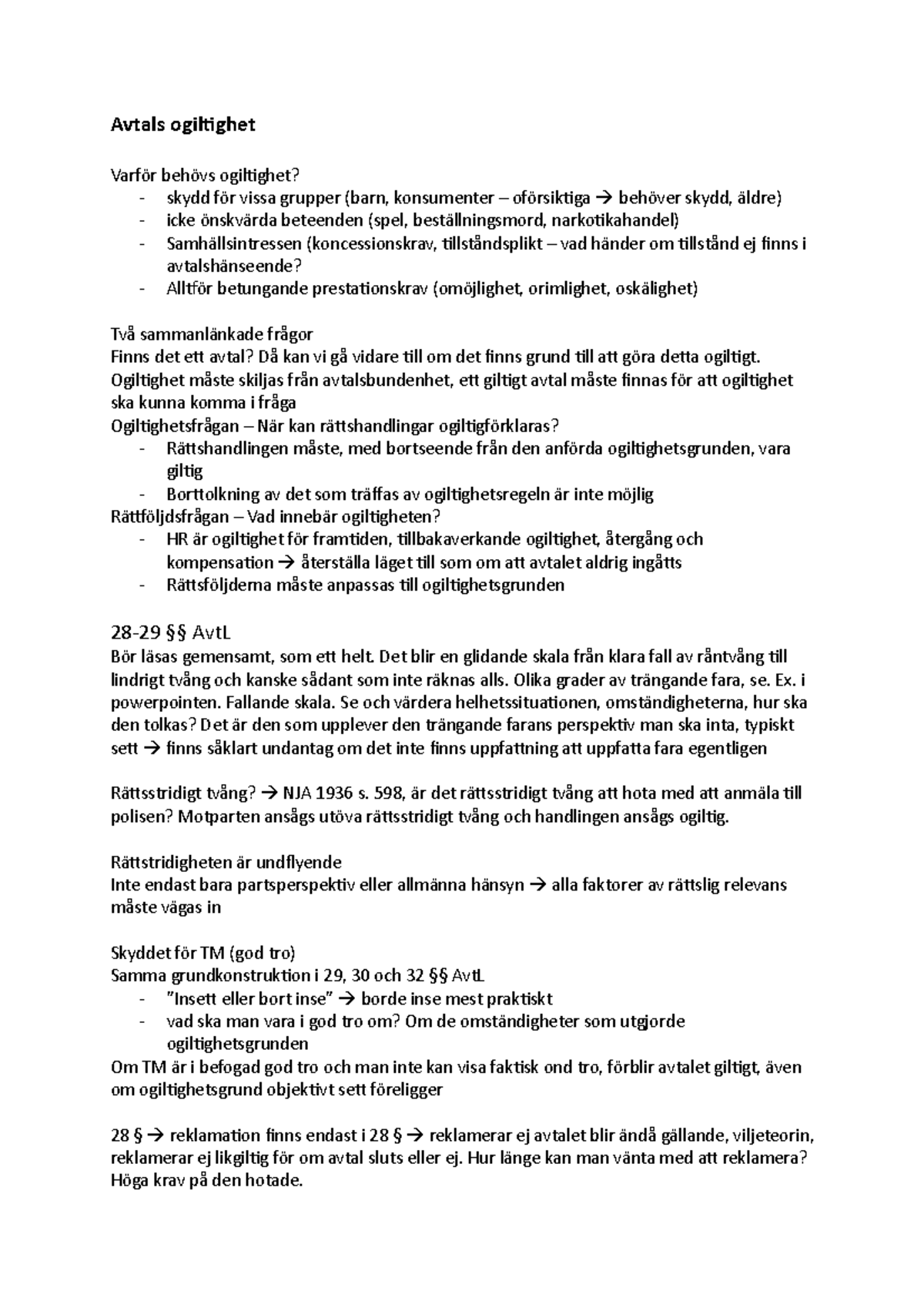avtals-ogiltighet-f-rel-sningsanteckningar-avtals-ogiltighet-varf-r
