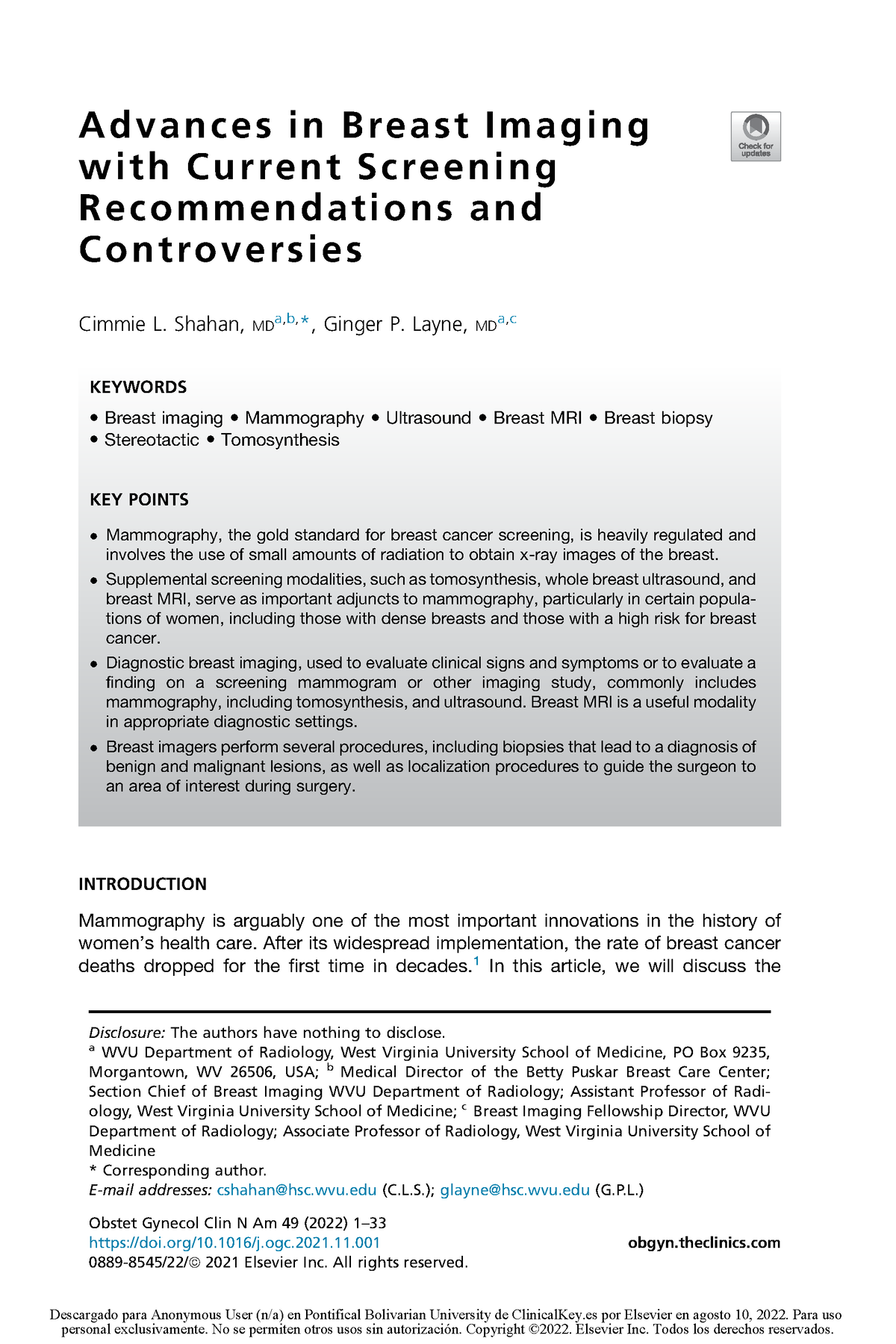 Advances In Breast Imaging With Current Screening Recommendations And ...