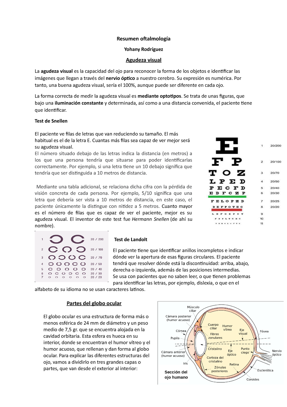 Resumen Oftalmología Resume Teorico Sobre La Oftalmologia Resumen Oftalmología Yohany 3304