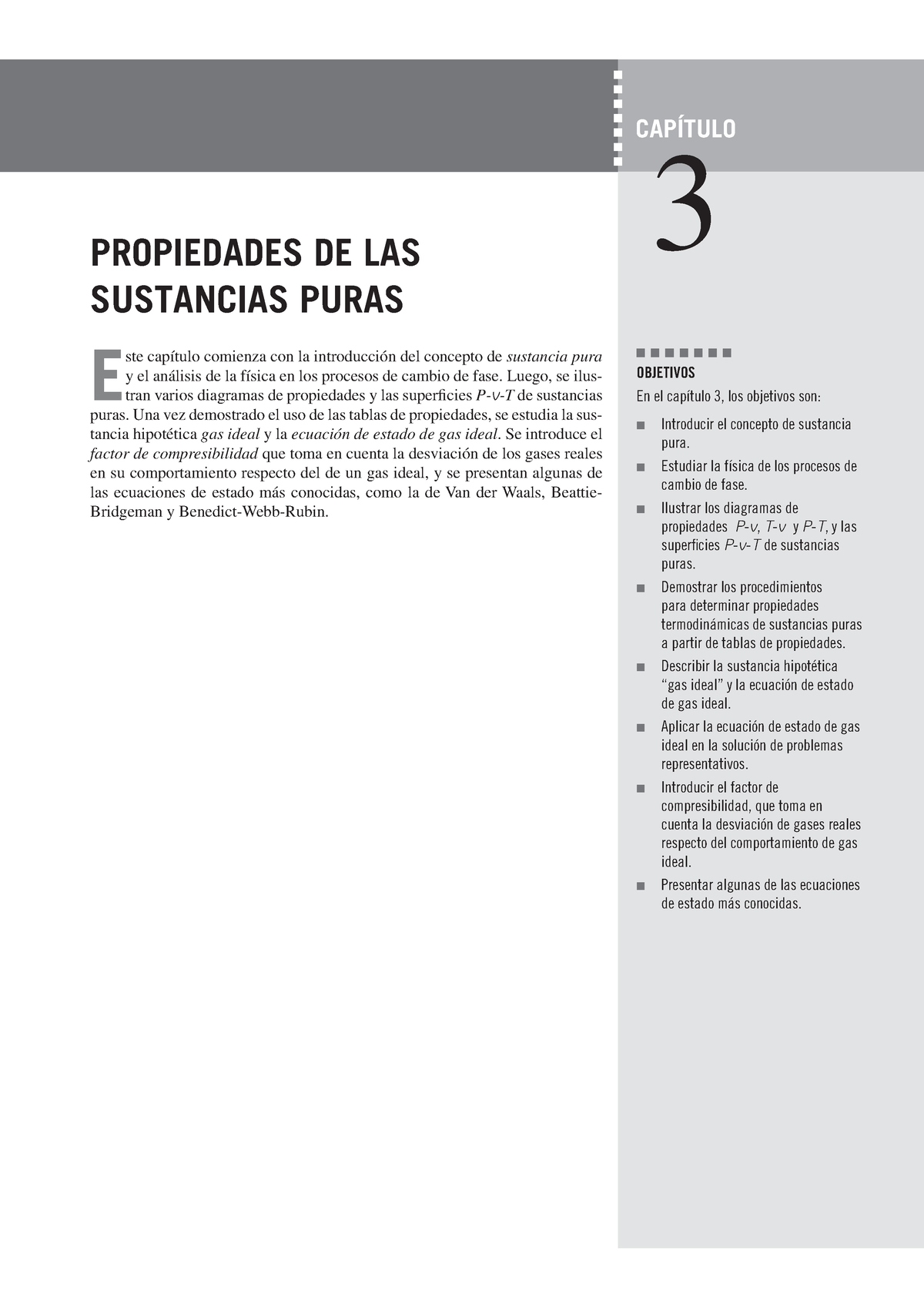 Propiedades De Las Sustancias Puras Objetivos En El Capítulo 3 Los Objetivos Son Q 5380