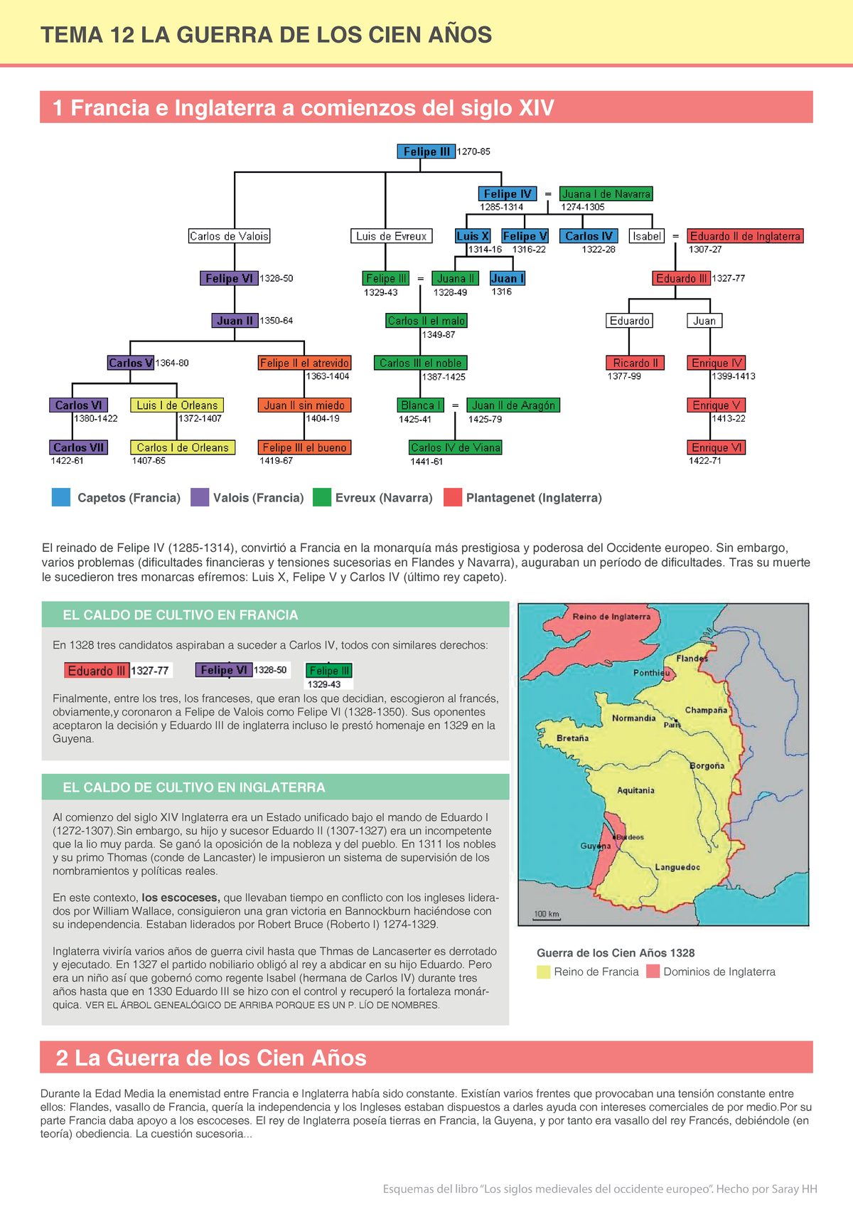 Tema 12 La Guerra De Los Cien Años Tema 12 La Guerra De Los Cien AÑos 1 Francia E Inglaterra A 