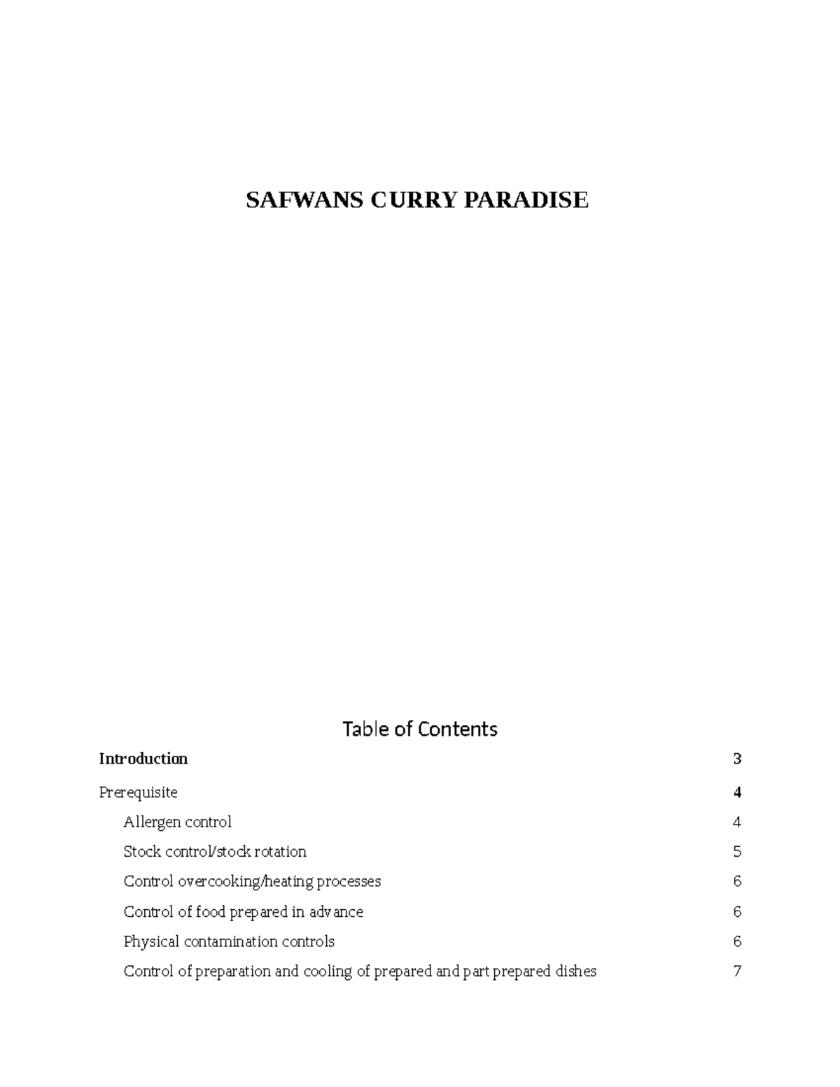 FOOD Safety Management Business Studocu