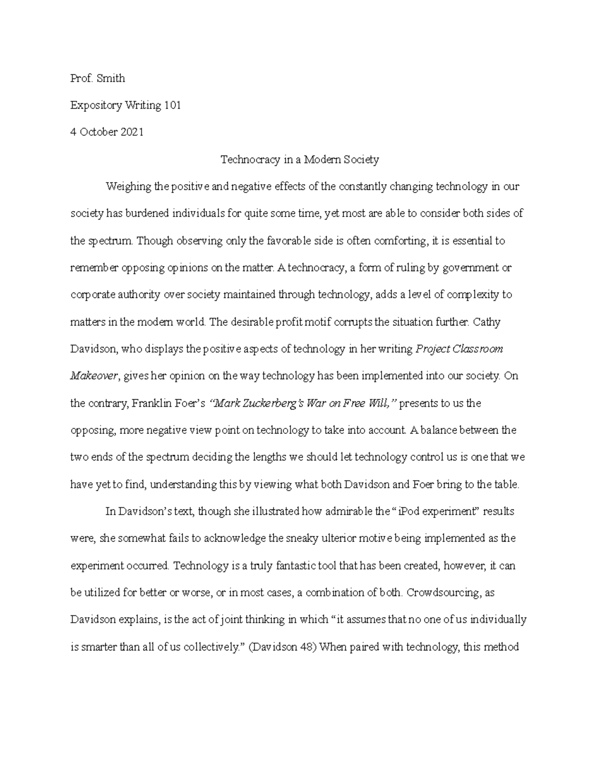 how to write an interpretive essay