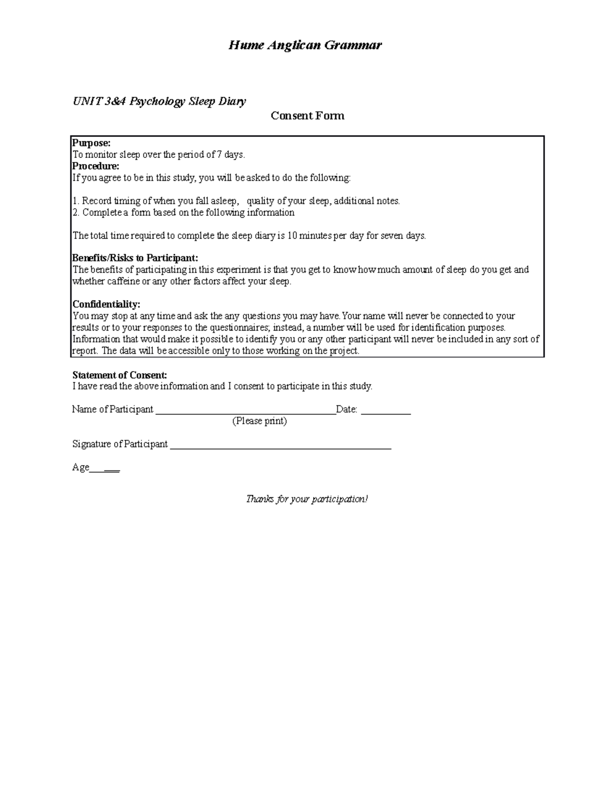 Consent Form sleep - Studocu