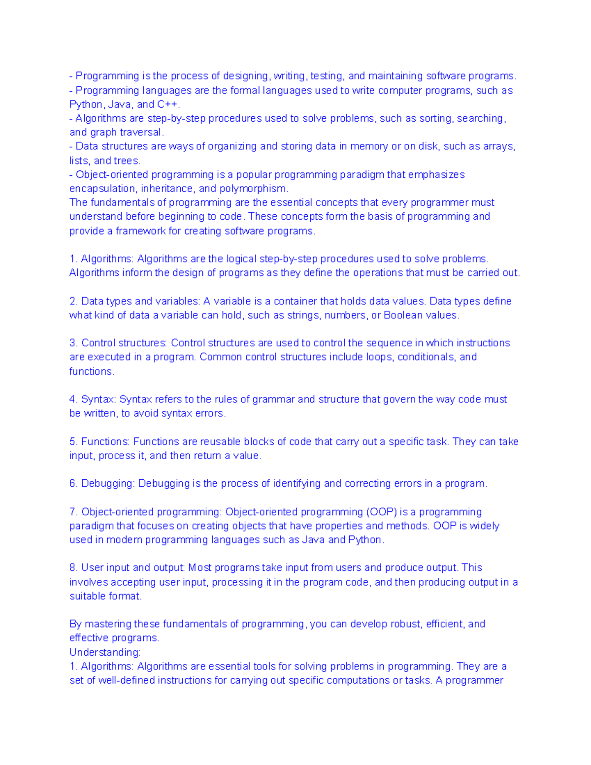 Fundamentals of programming with an example - Programming is the ...