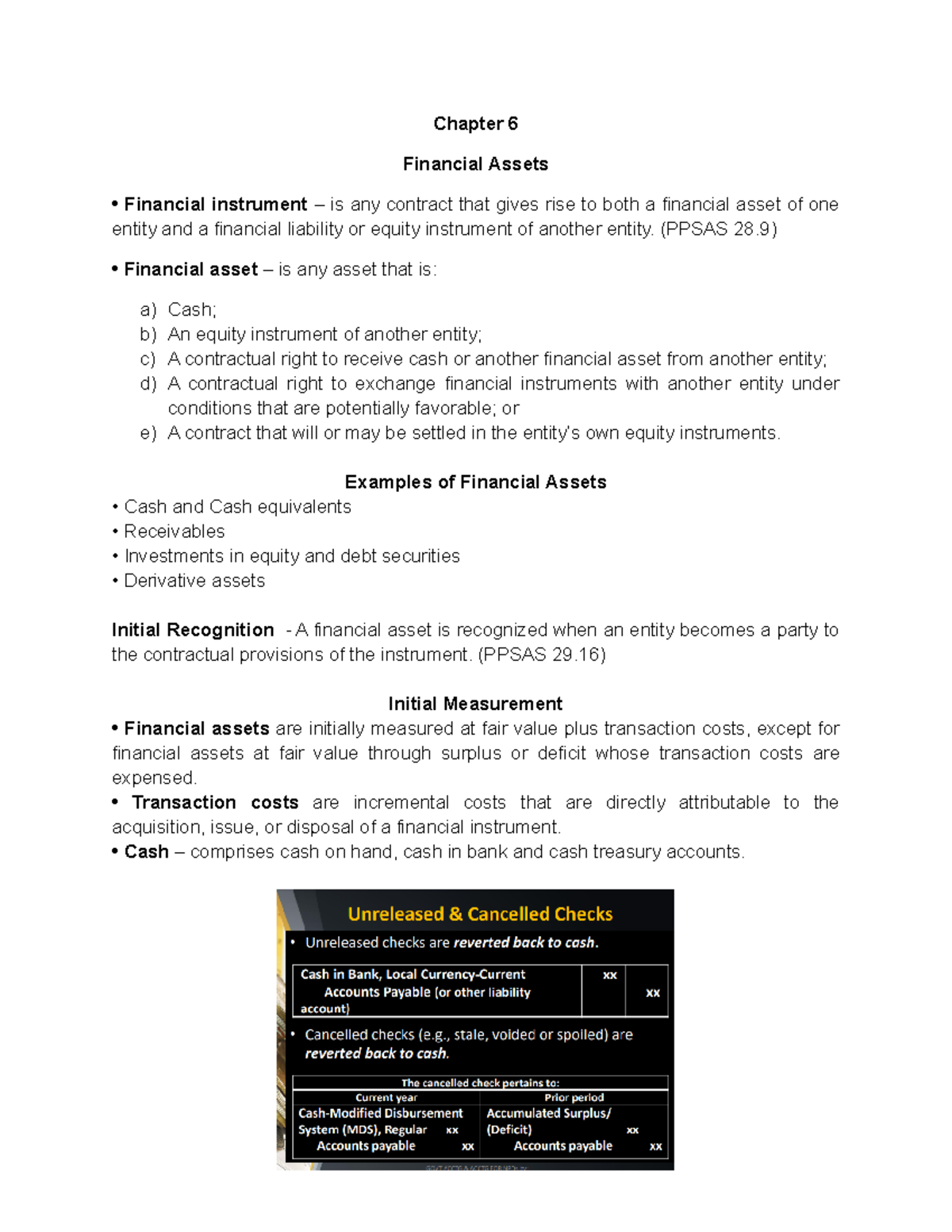 Chapter-6 Financial- Assets Notes - Chapter 6 Financial Assets ...