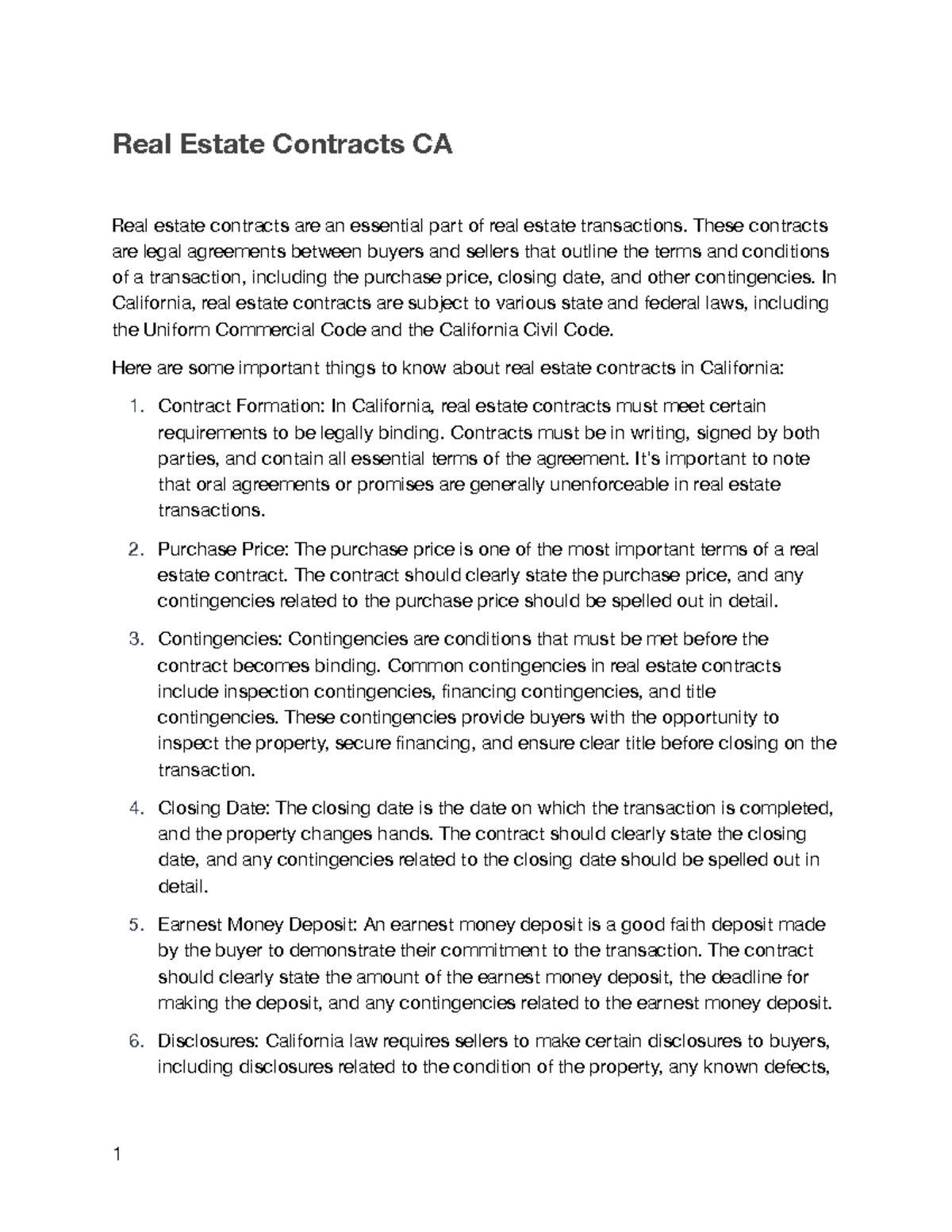 Real Estate Contracts California Real Estate Contracts CA Real estate contracts are an