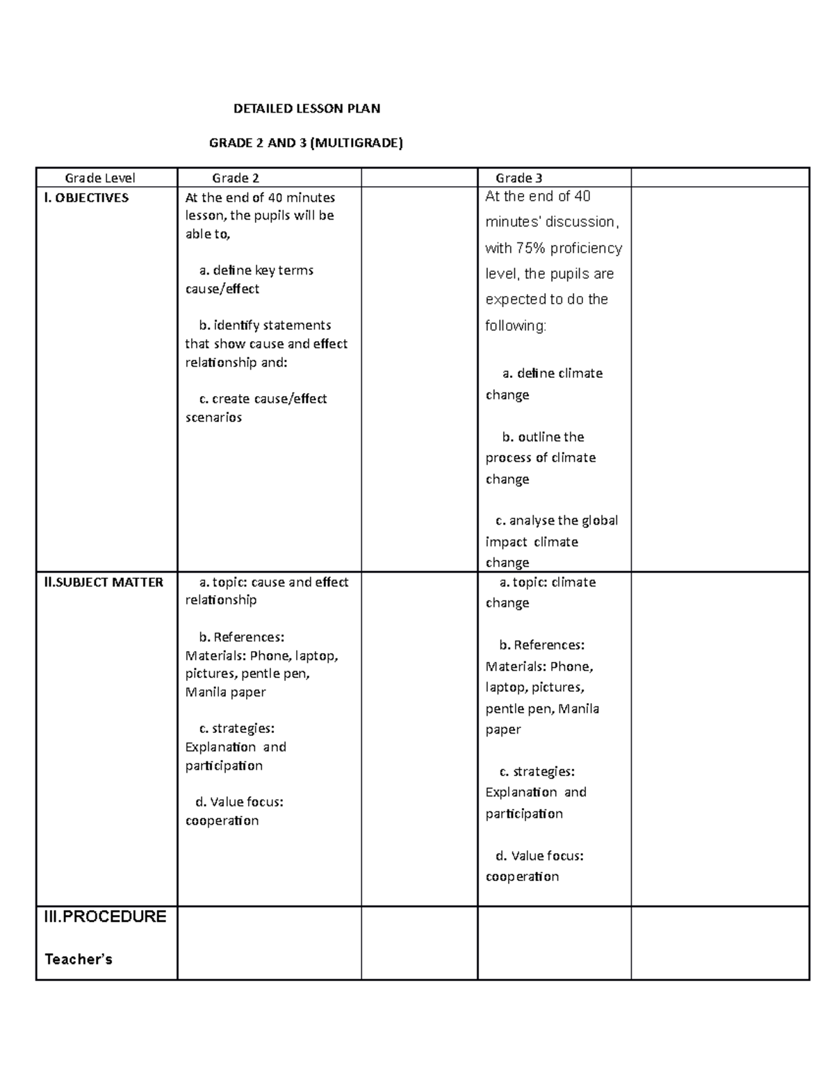 Multi-grade-Lp - For grade purposes only - DETAILED LESSON PLAN GRADE 2 ...