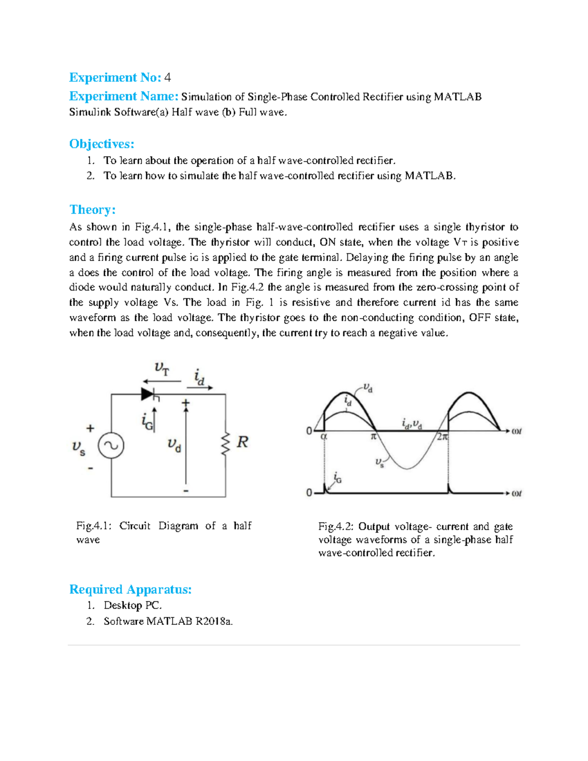LabReport4 Lab Report for Power System Protection Experiment No