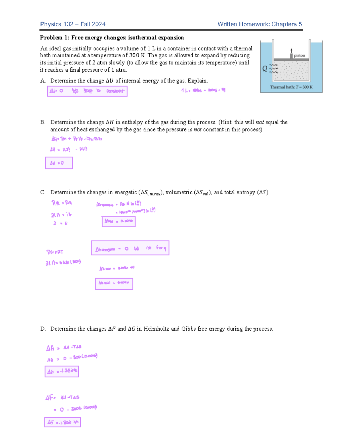 Ch 5 - Written Problems - Fa24 - ####### Physics 132 – Fall 2024 ...