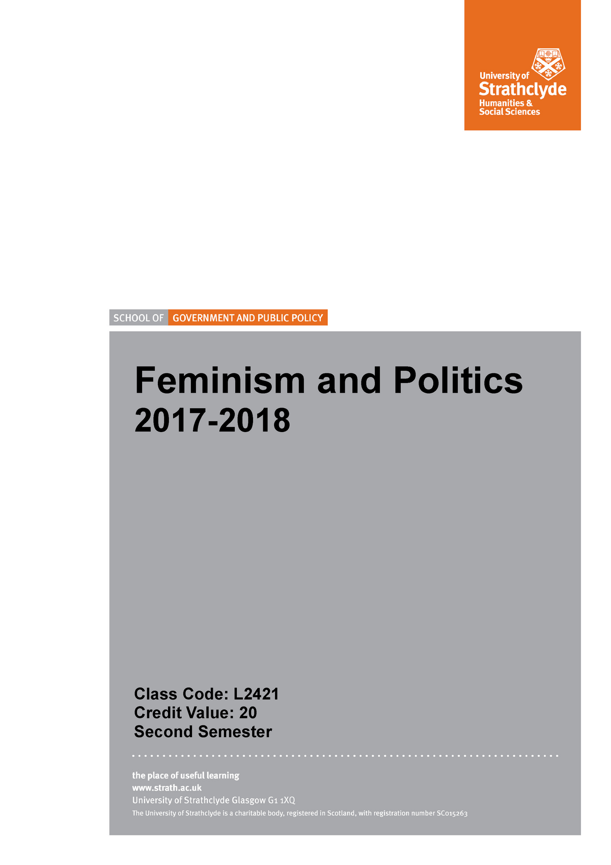 Eschle - Feminism And Politics - Feminism And Politics 2017- Class Code ...