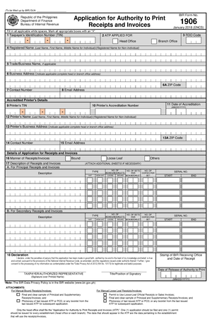 BIR Forms 1903 - Application for Registration - (To be filled up by BIR ...