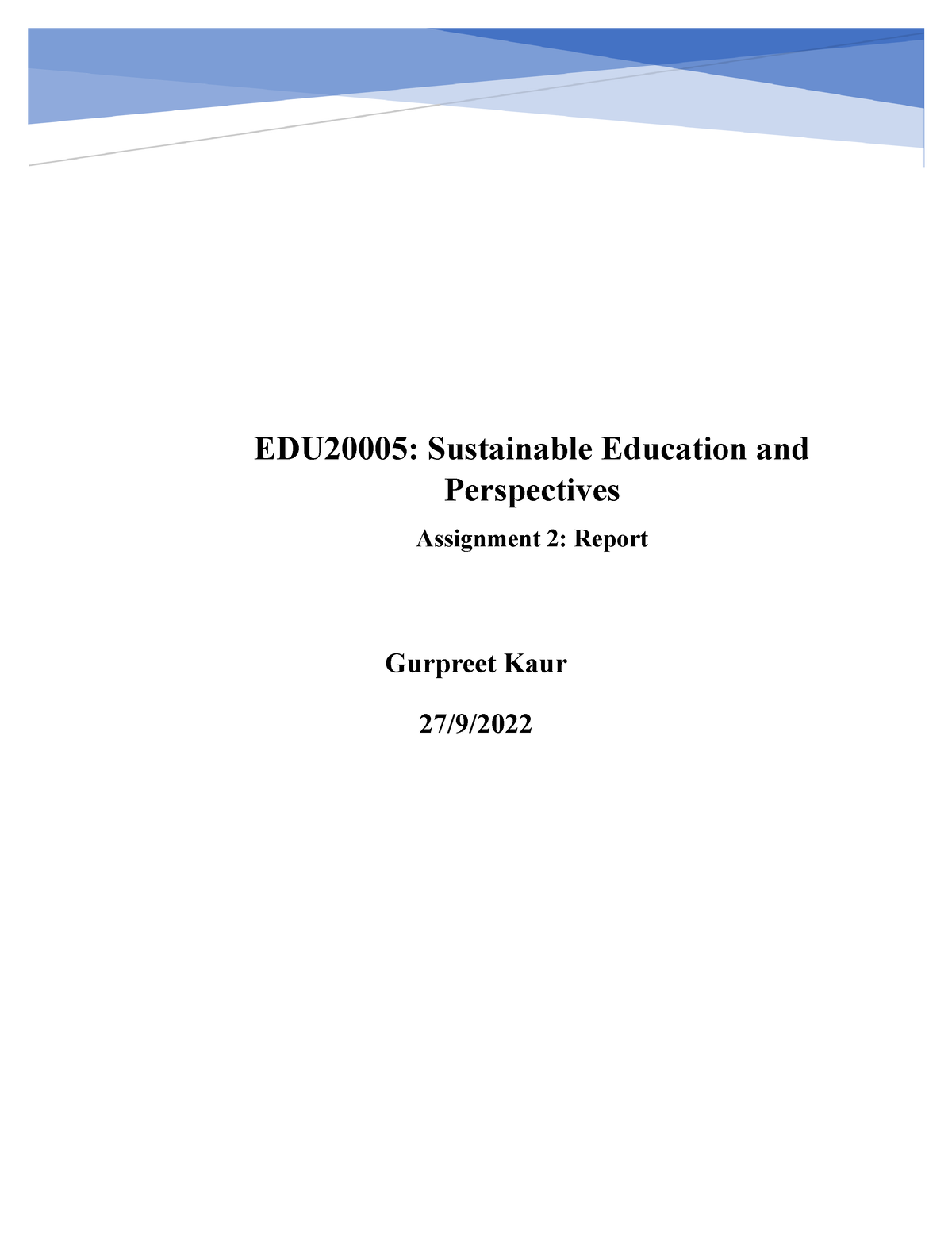 edu20005 sustainable education and perspectives assignment 2 report