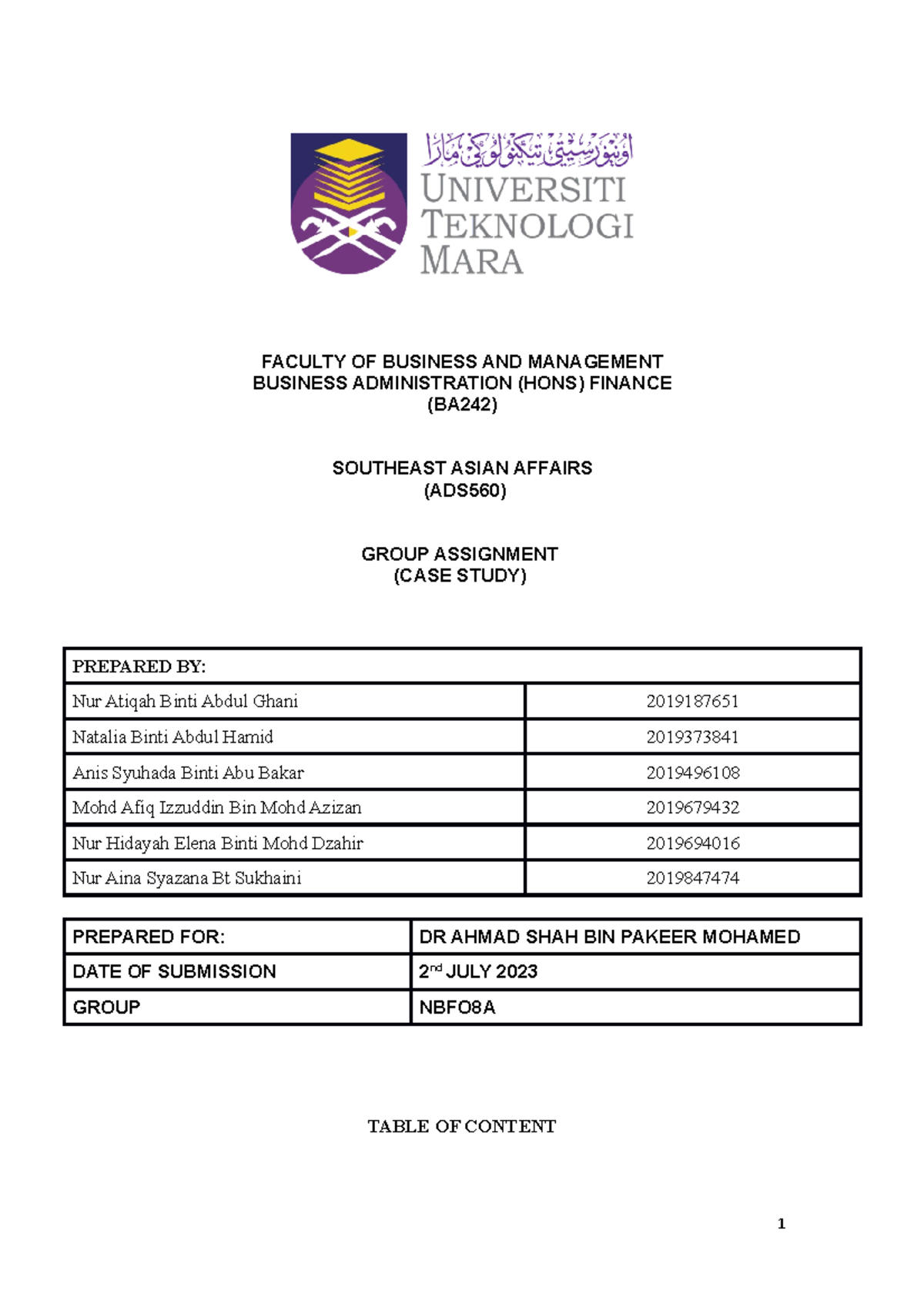 business paper 2 case study