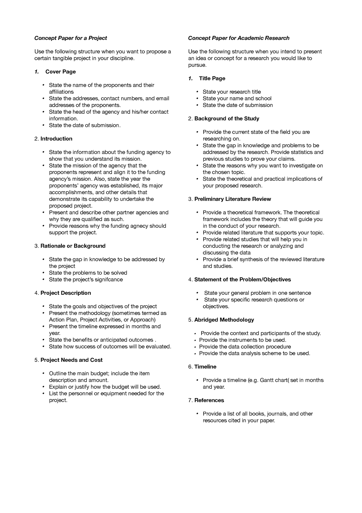 abridged methodology concept paper example