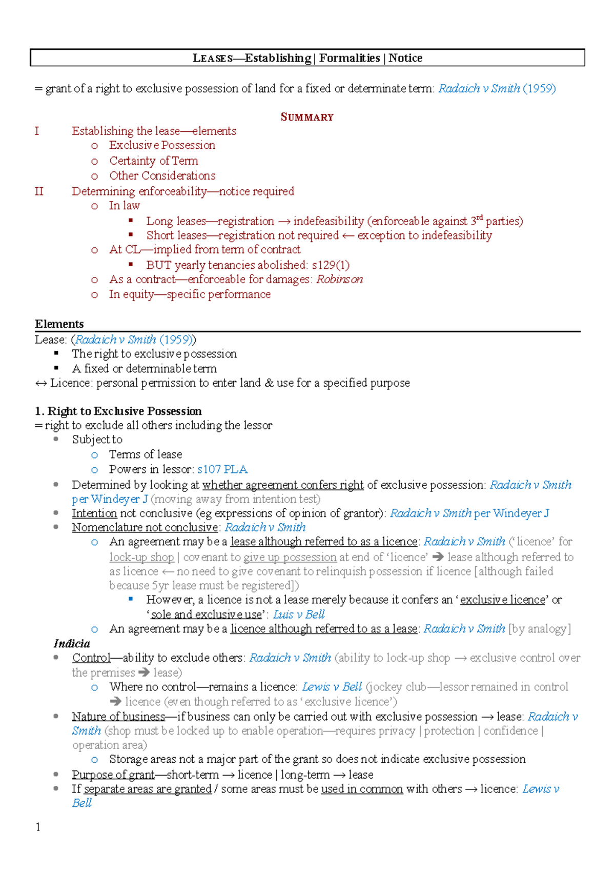 Lecture Notes, Lectures 1-10 - Property B - Formalities Notice Grant Of ...