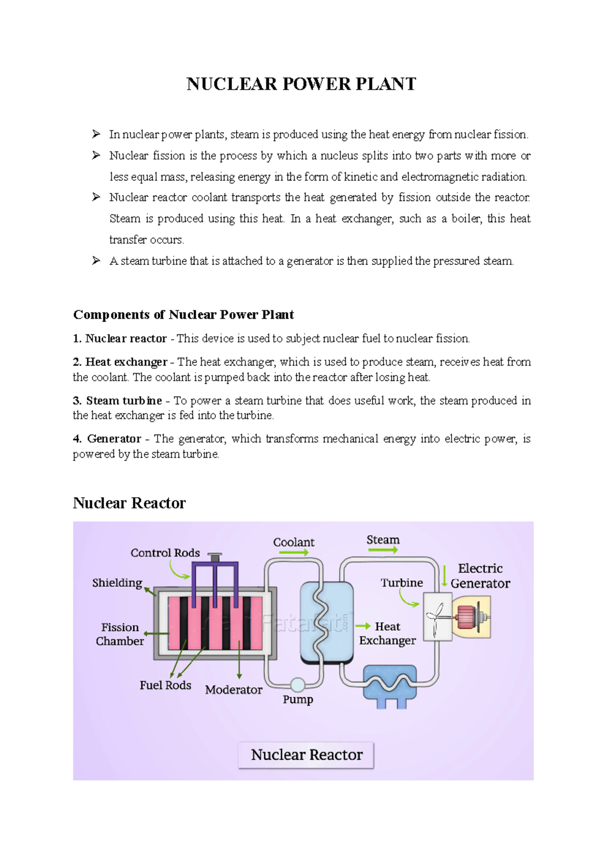 Nuclear Power Plant Components, layout, advantages and disadvantages