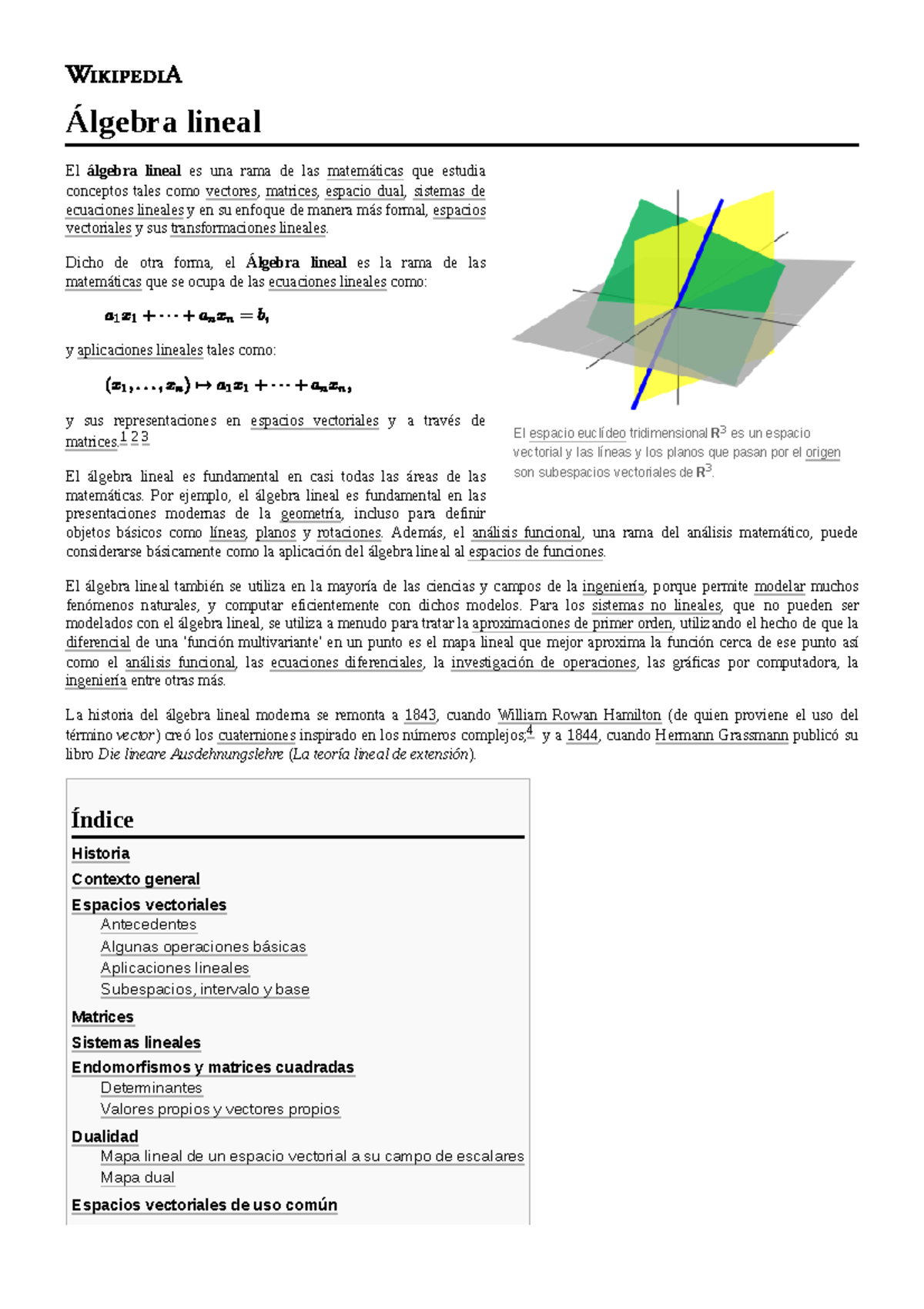 Lgebra Lineal El Espacio Eucl Deo Tridimensional R Es Un Espacio Vectorial Y Las L Neas Y