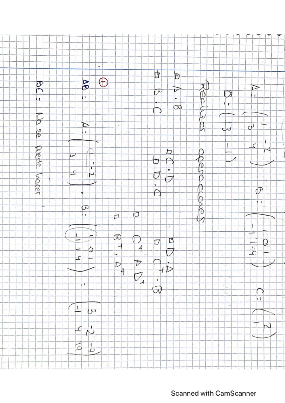 Mates matrices - hola - Matemáticas II - A 34 B t Realizos DAB with B B ...