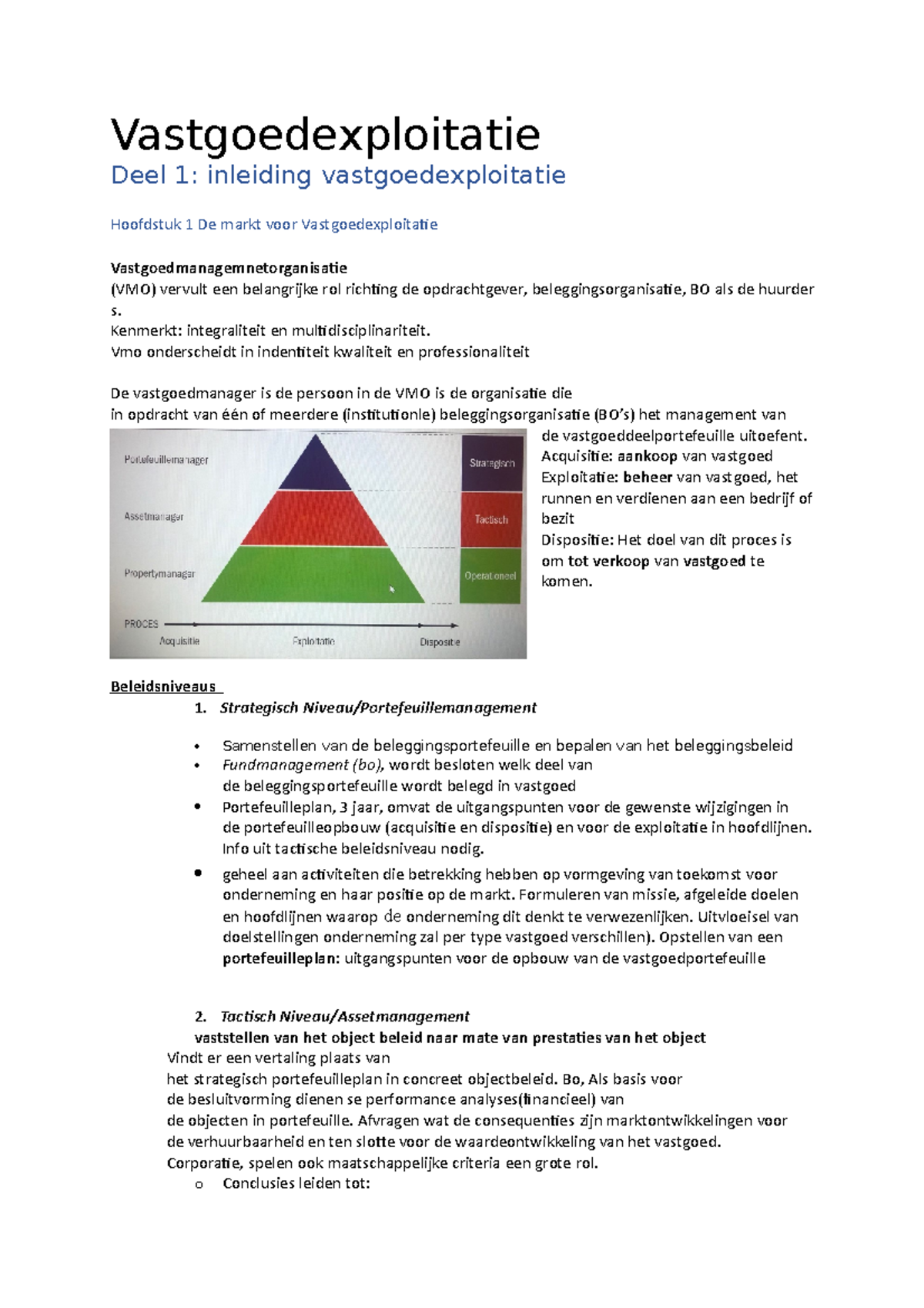 Vastgoedexploitatie - Samenvatting Van Het Boek - Vastgoedexploitatie ...