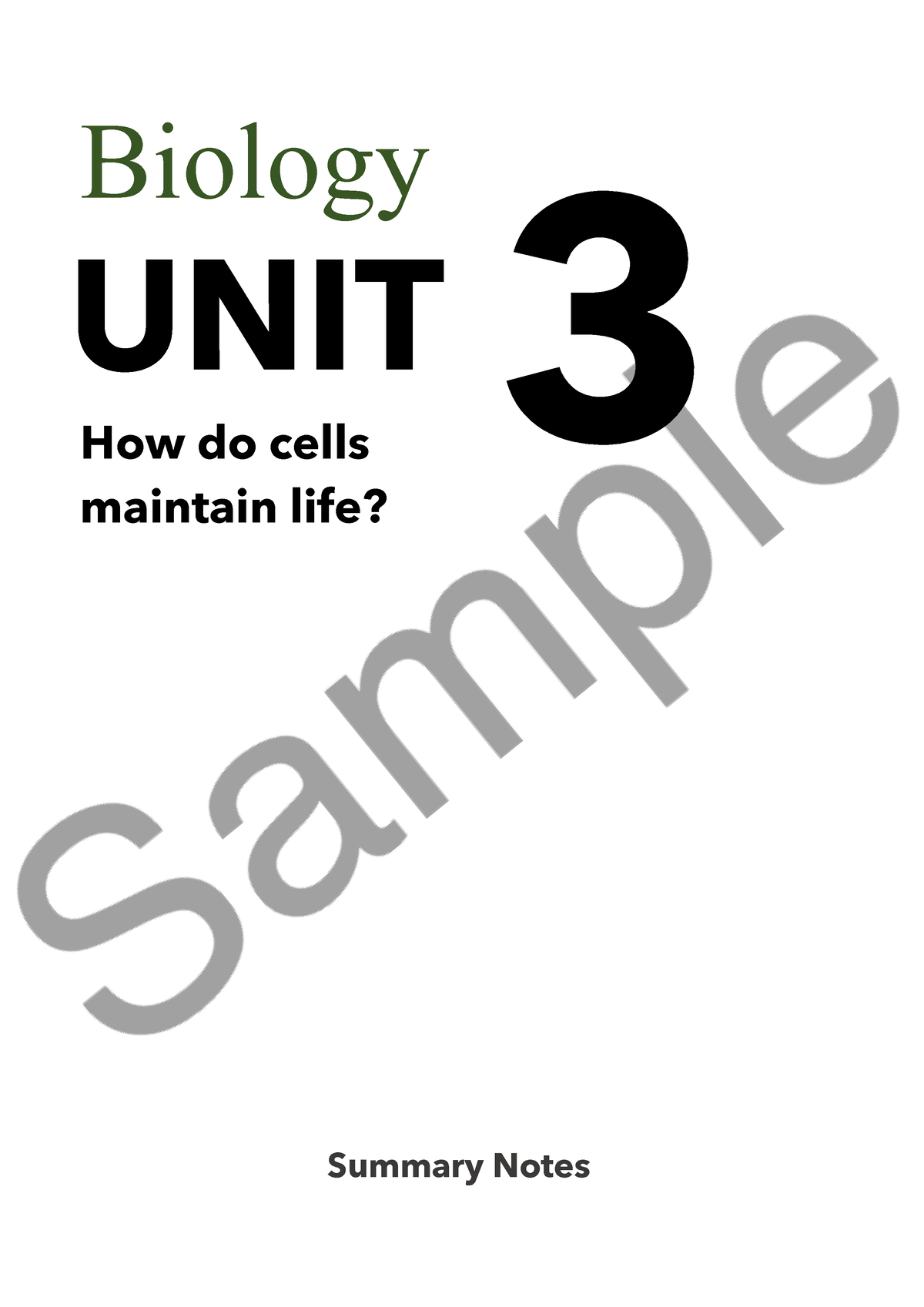 Vce-biology-unit-3-summary-2022-sample - UNIT 3 Biology How Do Cells ...